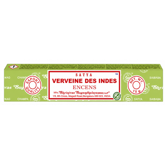 Encens Lemon Grass – Satya 15g | Bâtonnets Naturels Verveine des Indes