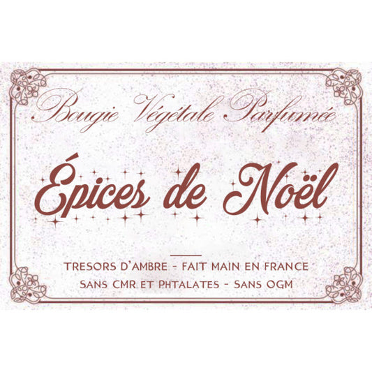 Bougie végétale parfumée Epices de Noël Métal