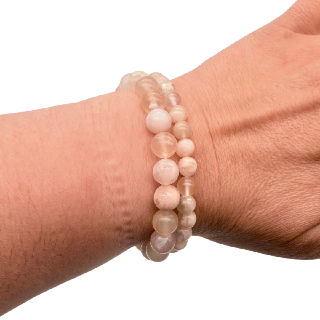 Agate fleur de cerisier Bracelet en Pierre Boule