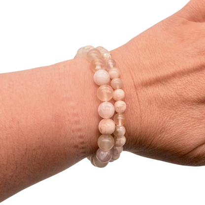 Agate fleur de cerisier Bracelet en Pierre Boule