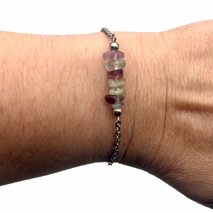 Bracelet en pierre naturelle en acier inoxydable au choix