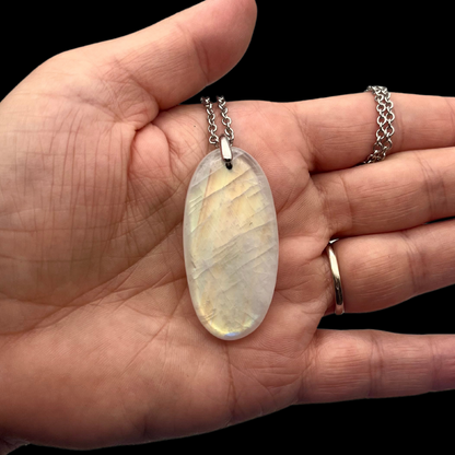 Labradorite Blanche ou Péristérite Pendentif