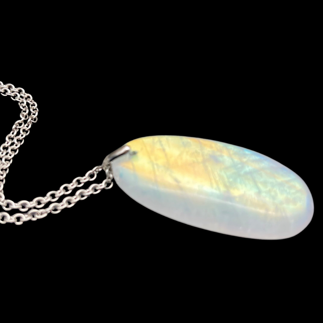 Labradorite Blanche ou Péristérite Pendentif