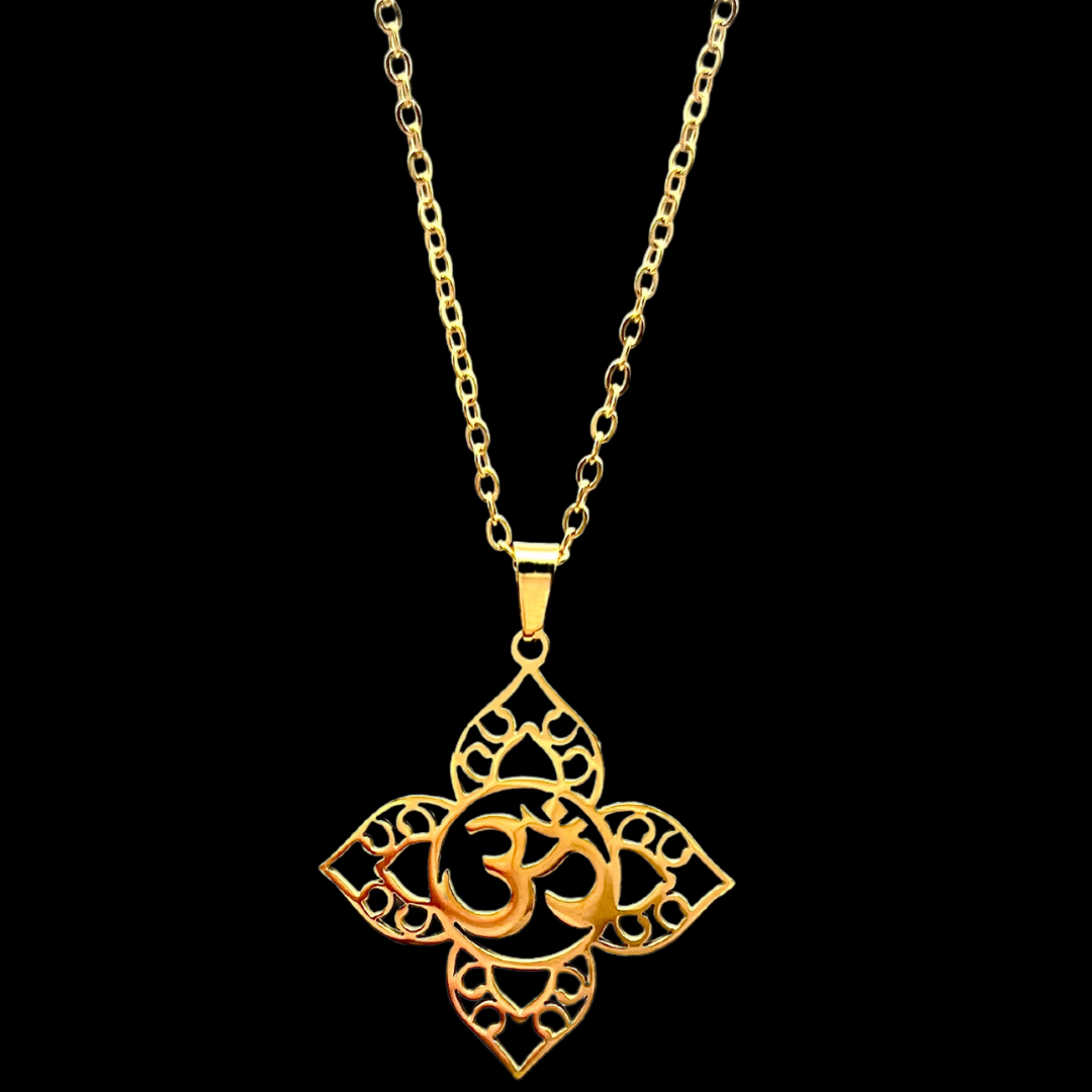 Om Pendentif en Acier Inoxydable