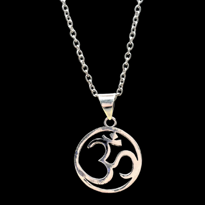 Om Pendentif en Acier Inoxydable