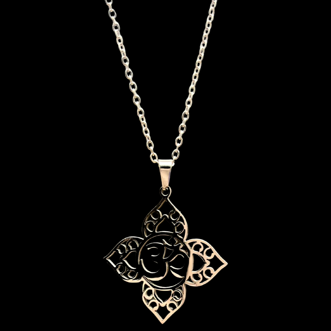 Om Pendentif en Acier Inoxydable