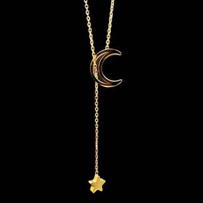 Lune et Etoile Pendentif en Acier Inoxydable