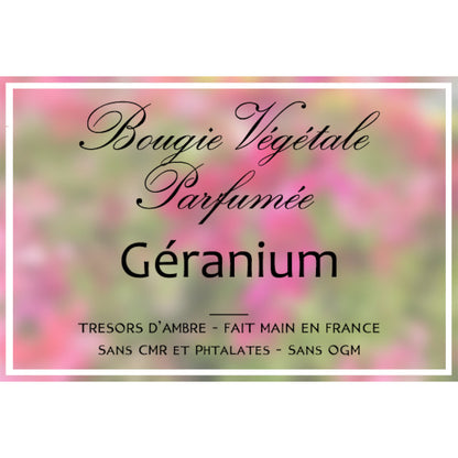 Bougie végétale parfumée Géranium Métal