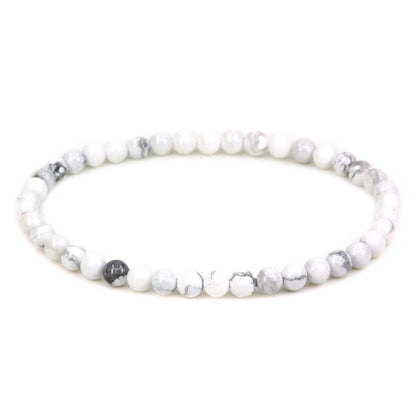 Howlite Blanche Bracelet en Pierre Boule