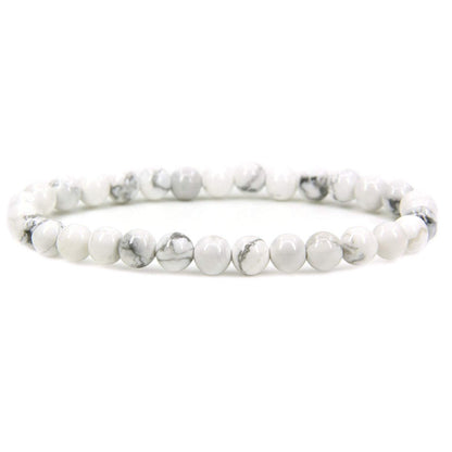 Howlite Blanche Bracelet en Pierre Boule