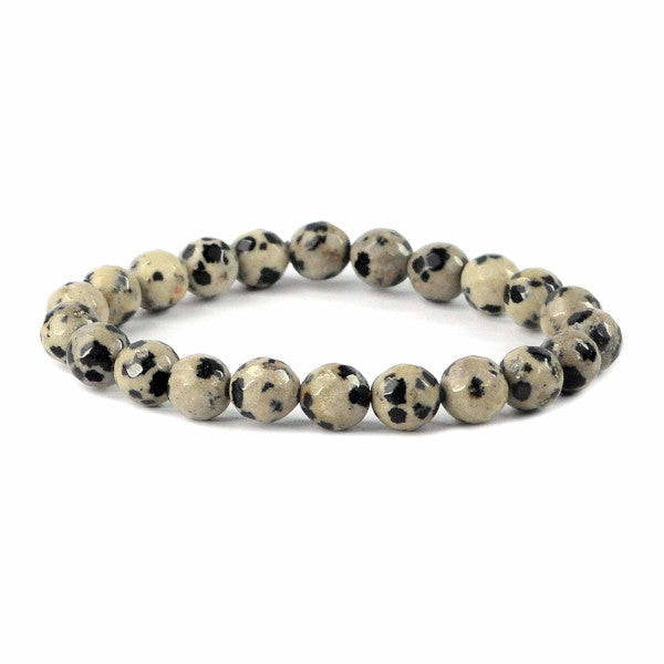 Jaspe Dalmatien Bracelet en Pierre Boule