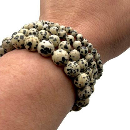 Jaspe Dalmatien Bracelet en Pierre Boule