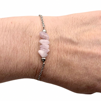 Bracelet en pierre naturelle en acier inoxydable au choix