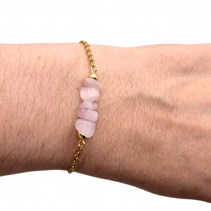 Bracelet en pierre naturelle en acier inoxydable au choix