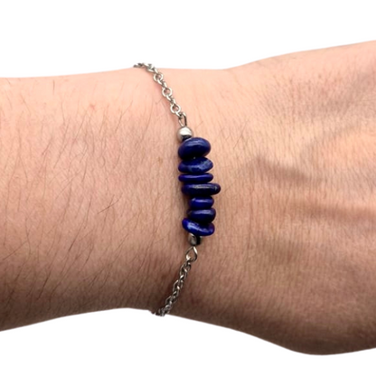 Bracelet en pierre naturelle en acier inoxydable au choix