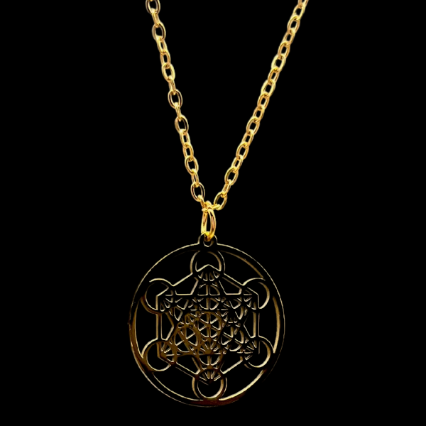 Metatron doré Pendentif en Acier Inoxydable