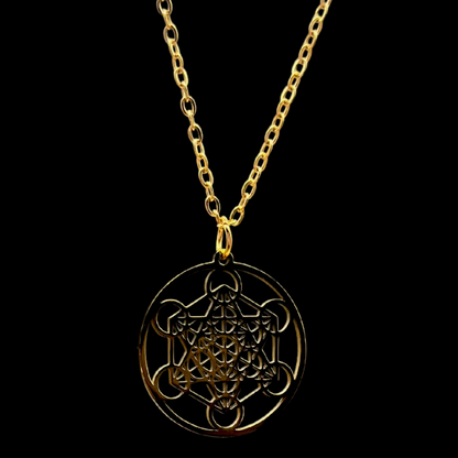 Metatron doré Pendentif en Acier Inoxydable