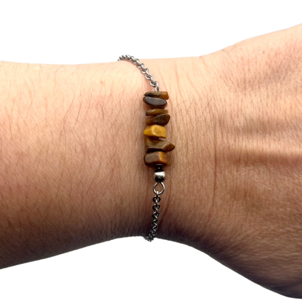 Bracelet en pierre naturelle en acier inoxydable au choix