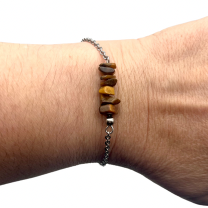 Bracelet en pierre naturelle en acier inoxydable au choix