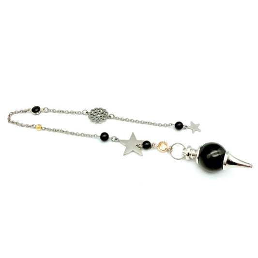 Pendule Onyx et Citrine- Pièce unique