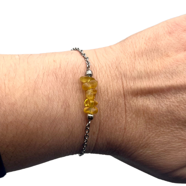 Bracelet en pierre naturelle en acier inoxydable au choix