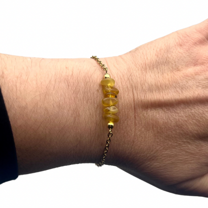 Bracelet en pierre naturelle en acier inoxydable au choix