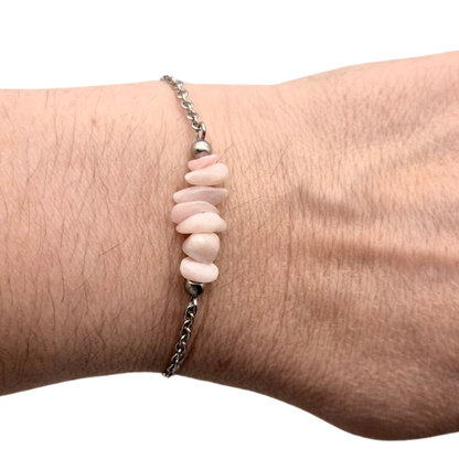 Bracelet en pierre naturelle en acier inoxydable au choix