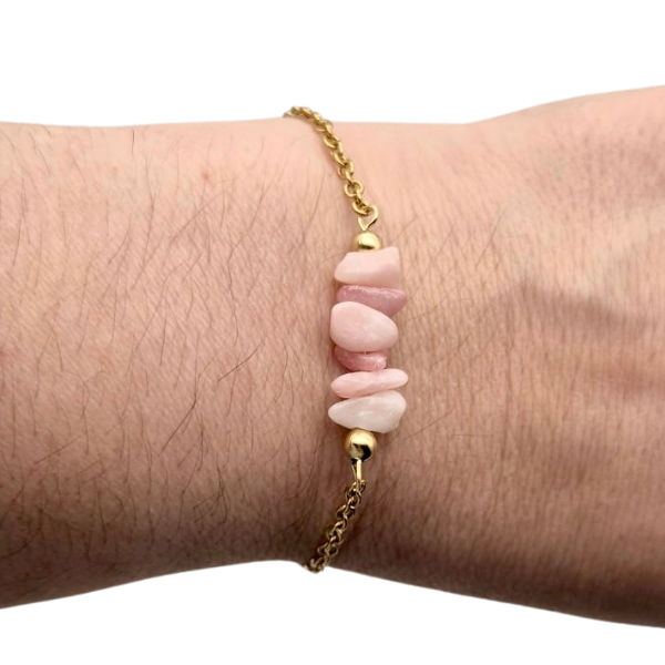 Bracelet en pierre naturelle en acier inoxydable au choix