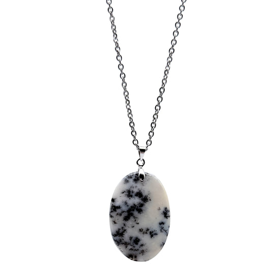 Pendentif en Agate Dendritique Ovale  – Pierre Naturelle - Pièce Unique