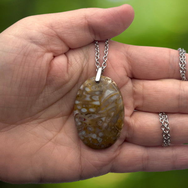 Agate Plume Pendentif