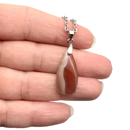 Pendentif Goutte en Agate du Botswana - Pierre Naturelle - Modèle unique