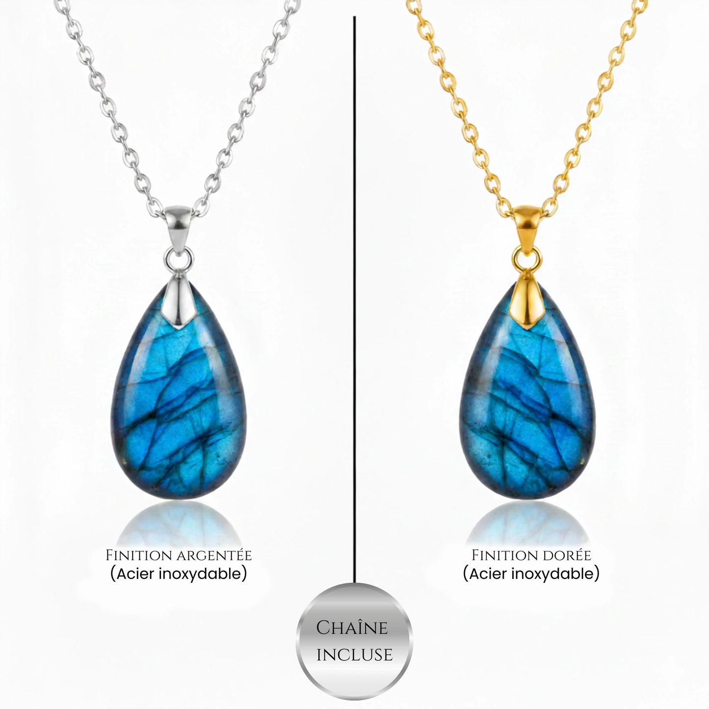 Pendentif Labradorite Extra – Reflets bleus – Pierre naturelle | Modèle unique