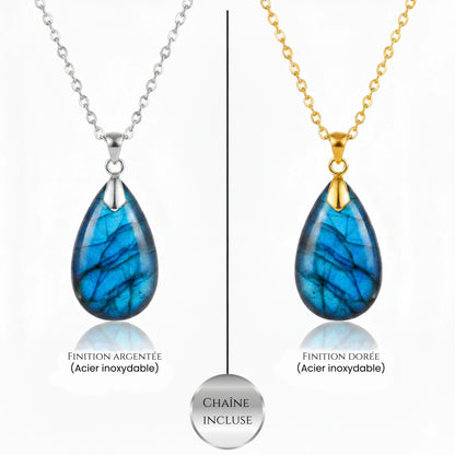 Pendentif Labradorite Extra – Reflets bleus – Pierre naturelle | Modèle unique