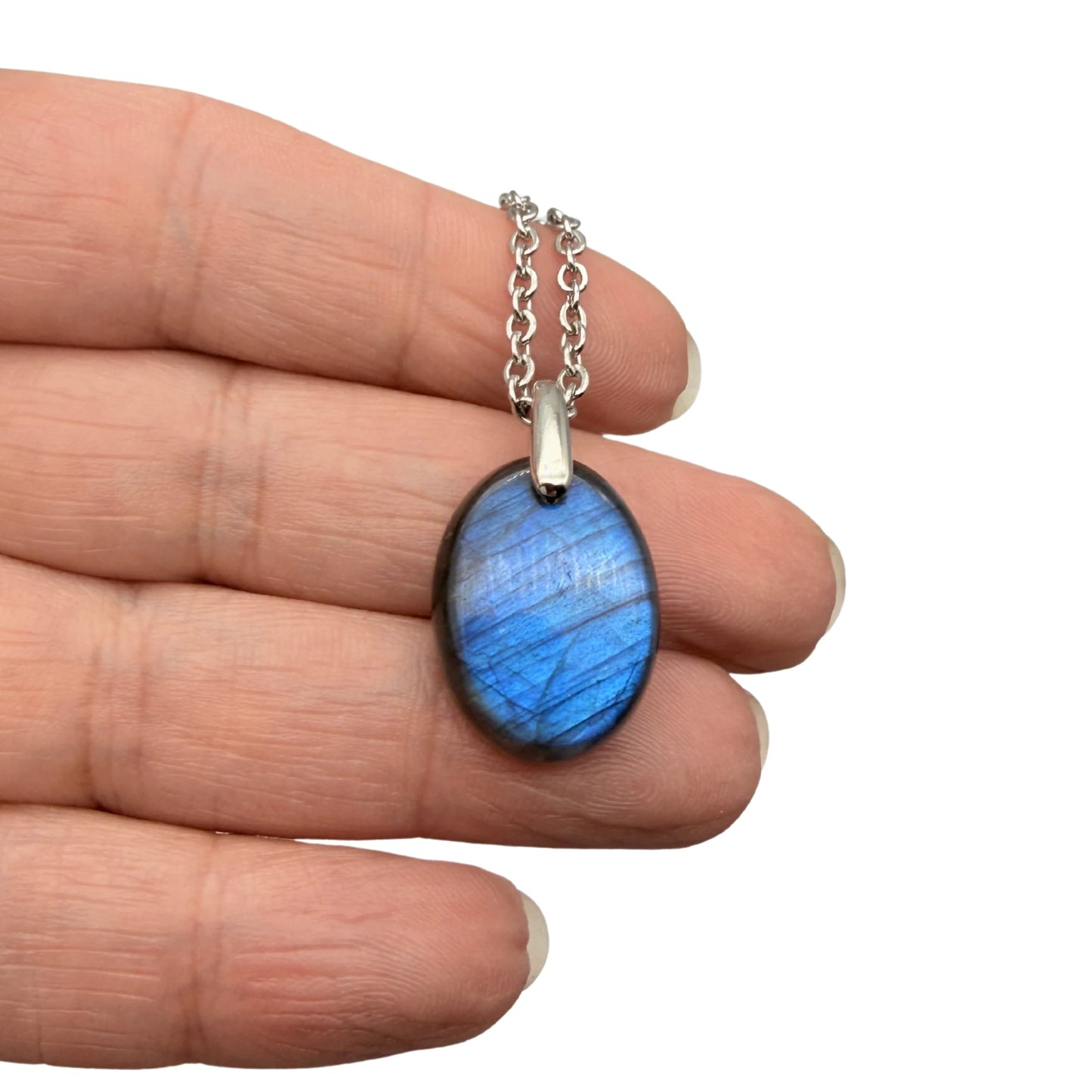 Pendentif Labradorite Extra – Reflets bleus – Pierre naturelle | Modèle unique