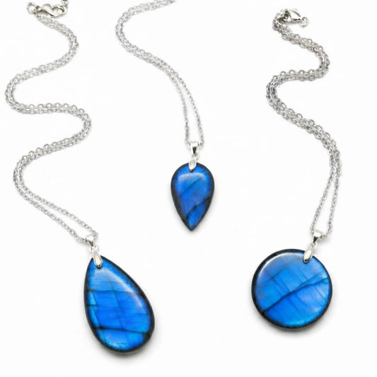 Pendentif Labradorite Extra – Reflets bleus – Pierre naturelle | Modèle unique