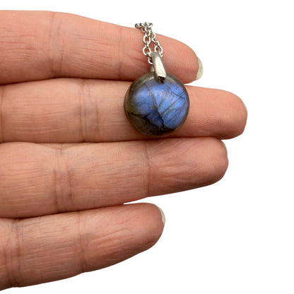Pendentif Labradorite Extra – Reflets bleus – Pierre naturelle | Modèle unique