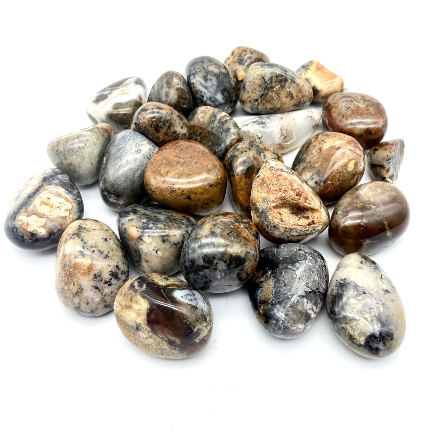 Pierre Roulée en Agate Dendritique - Pierre Naturelle