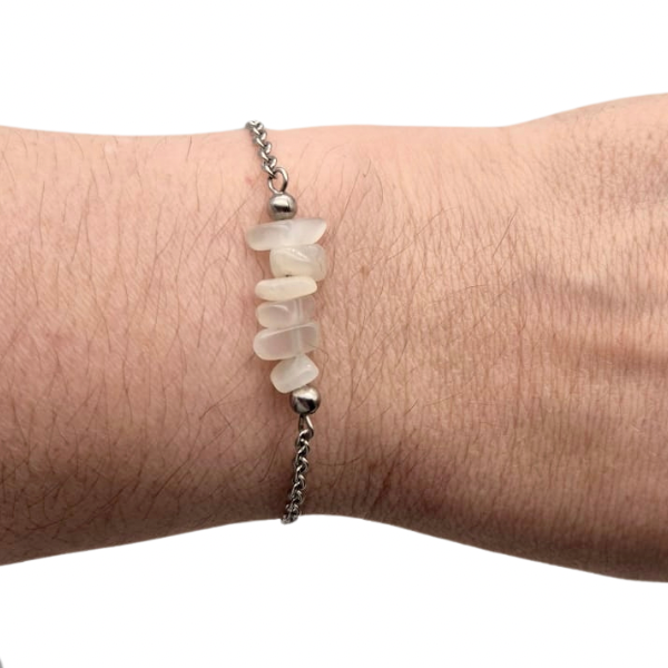 Bracelet en pierre naturelle en acier inoxydable au choix