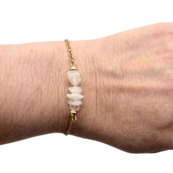 Bracelet en pierre naturelle en acier inoxydable au choix