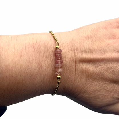 Bracelet en pierre naturelle en acier inoxydable au choix