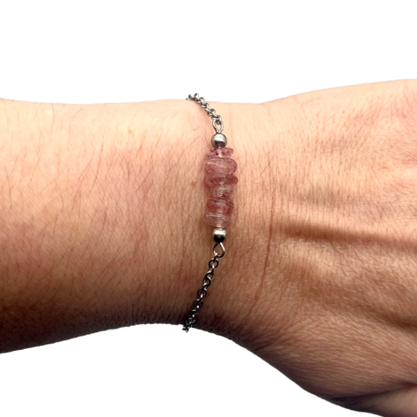 Bracelet en pierre naturelle en acier inoxydable au choix