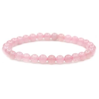 Quartz rose Bracelet en Pierre Boule