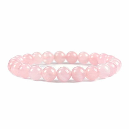 Quartz rose Bracelet en Pierre Boule