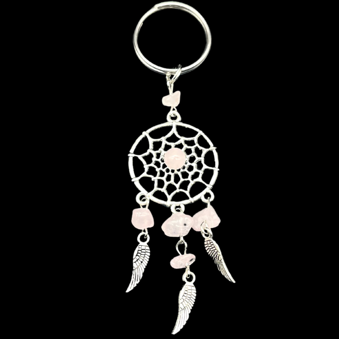 Quartz rose Porte-clés attrape-rêve