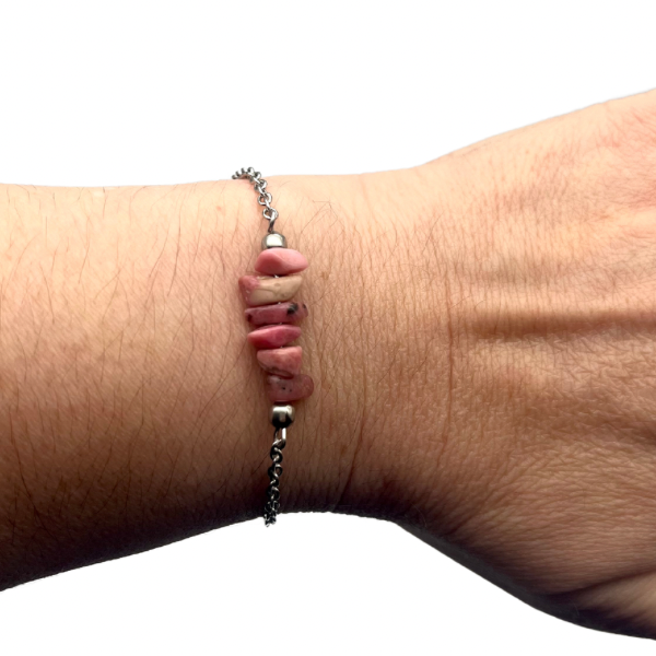 Bracelet en pierre naturelle en acier inoxydable au choix