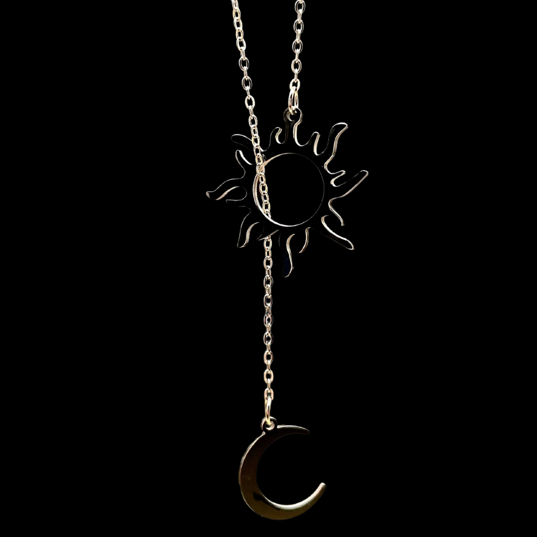 Soleil et Lune Pendentif en Acier Inoxydable