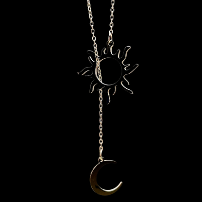 Soleil et Lune Pendentif en Acier Inoxydable