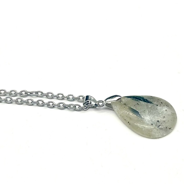 Tourmaline verte sur Quartz Pendentif