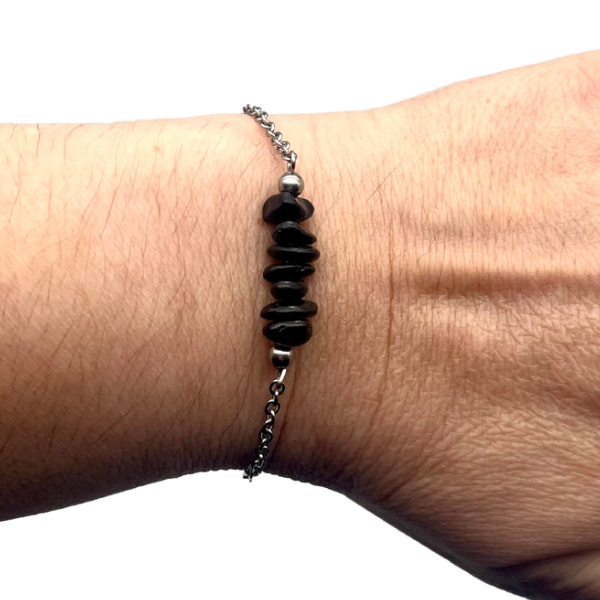 Bracelet en pierre naturelle en acier inoxydable au choix