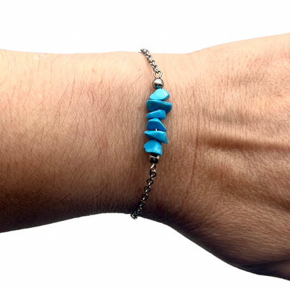 Bracelet en pierre naturelle en acier inoxydable au choix